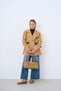 Women's Double-Breasted Collar Belted Short Trench Coat Mink