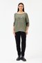 Women's Khaki Italian Star Patterned Bat Sleeve Oversize Lycra Knitwear Sweater Size 40 - 48 - 2
