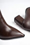 Zrt05Mk01 Premium 7.5 cm Thick Heeled Bitter Brown Winter Women's Boots - 5