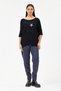 Women's Black Italian Star Patterned Bat Sleeve Oversize Lycra Knitwear Sweater Size 40 - 48 - 2