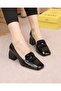Flexia Shiny Black Patent Leather Stone Embellished Detailed Heeled Shoes - 2