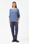 Women's Blue Italian Star Patterned Bat Sleeve Oversize Lycra Knitwear Sweater Size 40 - 48 - 2