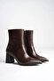 Zrt05Mk01 Premium 7.5 cm Thick Heeled Bitter Brown Winter Women's Boots