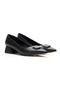 Women's Silvery Open-Back Thick Short Heeled Closed Evening Dress Shoes - 3