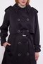 Double Buttoned Front Belt Detailed Lined Trench Coat 530031 Black - 5