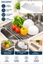 Foldable Over-The-Sink Dish Drainer, Dish Drying Rack and Vegetable and Fruit Washing and Draining Apparatus 47X23 cm - 2
