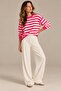 Striped Crew Neck Knit Sweater - 2