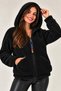 Women's Hooded Fleece Plush Sweatshirt – Zippered Oversize Hoodie – Soft and Warm for Winter
