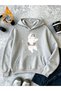 Unisex Hulahop Cat Printed Premium Hooded 2-Thread Oversize Sweatshirt