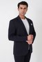Comfort Fit Flexible Rayon Cotton Blend Navy Blue Blazer Jacket with Pocket C 744 - 5