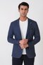 Slim Fit Double Slit Pocket Woolen Navy Blue Jacket C 752 - 3