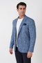 Slim Fit Bag Pocket Indigo Jacket with Gray Woven Flexible Cotton Fabric C 748 - 4