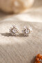 Sparkling Pearl Flower Cluster Earrings - 4