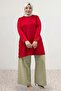 68100 Plus Size Modal Tunic with Button Detail on Sides and Sleeves - Burgundy - 3