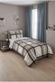 Comforter Single Duvet Set Brown Striped