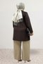 68100 Plus Size Modal Tunic with Button Detail on Sides and Sleeves - Brown - 5