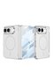 iPhone Duo Compatible Case Magsafe Supported Kipta Kpt-14 Hard Pc Cover - Silver - T44313