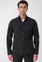 Comfort Fit Side Pocket Flexible Pinstripe Dark Black Shirt Jacket g 1608 - 3