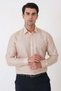 Comfort Fit Sport Collar Foldable Sleeve Sand Beige Linen Shirt g 1612 - 3
