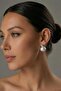 Elegant silver-tone drop pearl earrings - 3