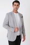 Comfort Fit Pocket Pocket Waffle Fabric Flexible Cotton Gray Blazer Jacket C 739 - 6
