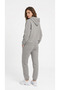 Women's Gray Elastic Cuffed Kangaroo Pocket 3 Thread Hooded Sweatshirt Set with Fleece Inside - 5