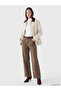 Two Mt Shop Quality Lcw Modest Brown Gabardine Plaid Oversize Women's Jacket - 2