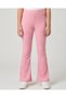 Senior Girls Pink Flared Ribbed Leggings