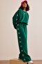 Women's Oversized Sweatshirt with Bow Print Detail and Wide-Leg Sweatpants Set