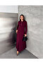 Women's Long Sleeve Zippered Flared Maxi Modal Dress - 3