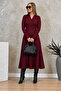    Women's Long Sleeve Neckline Midi Viscose Two Thread Dress - 2
