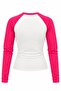 Pink Slim Fit Contrast Long Sleeve Blouse - 5219 - 2