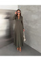 Women's Long Sleeve Zippered Flared Maxi Modal Dress - 4