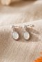 Women's Zircon Stone Oval Dangle Pearl Earrings - 3