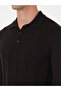 Black Slim Fit Cotton Blend Polo Collar Knit Sweater 50318949-Vr046 - 7