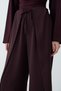 Women's High Waist Elastic Lace-Up Front Pleated Detailed Wide Leg Pants - Plum - 5