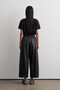 Barrel Leather Trousers Black - 4