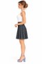 Woman's Black Pleated Mini Skirt - 3