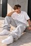 Star Printed Adjustable Leg Baggy Premium Loose Men's Sweatpants That Can Be Worn in All Seasons - 2