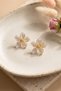 Women's Sparkling Glittery Colorful Flower Earrings - 5