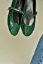 Z726232704 Green Fabric Banded Women's Ballerinas - 3