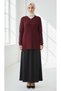 Women's Middle-Aged and Older Women's V-Neck Patterned Knitted Bluz