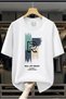 Premium Unisex Printed 100% Cotton Crew Neck Short Sleeve White T-Shirt