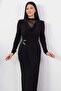 Degaje Collar Lace Detail Buckle Dress Grs4176 - 2
