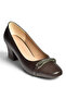 Z820851009 Brown Thick Heeled Women's Shoes - 5