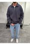 Collared Half-Zip Anthracite Sweatshirt - 2