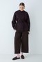 Women's Stand Collar Buttoned Belted Asymmetrical Cut Short Jacket - Plum