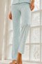 Women's Young Loose Yarn-Dyed Water Green Pajama Set - 4
