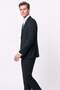 Slim Fit Mono Collar Double Slit Flexible Wool Black Suit Tk 947 - 6