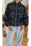 Premium Design Embroidered Leather Collar Detail Zippered Beaded Embroidered Jacket